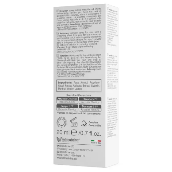 Intimateline R20 - chladivý zpožďovací sprej pro muže (20 ml)