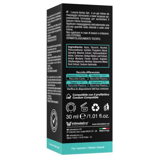 Intimateline Luxuria Vortex - stimulační chladivý gel pro ženy (30 ml)
