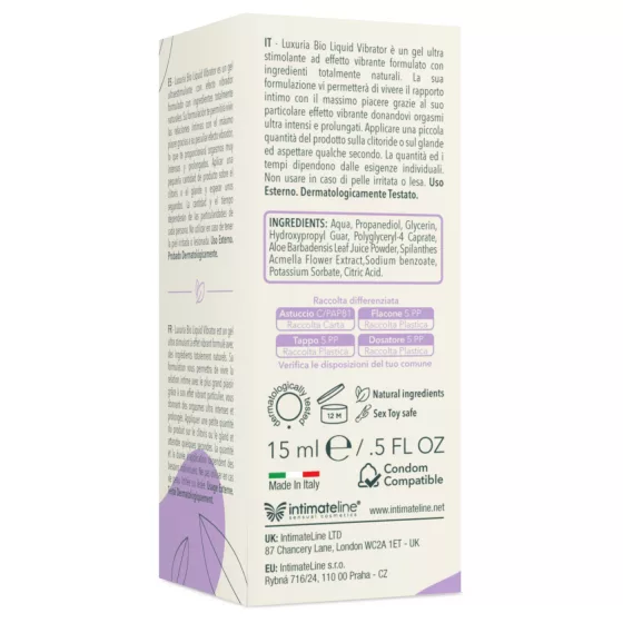 Intimateline Luxuria BIO - tekutý vibrační gel pro ženy (15 ml)