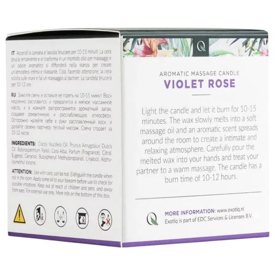 Exotiq Violet Rose - masážní svíčka (60 g)