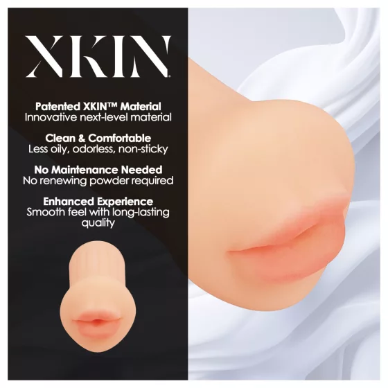 XKIN - realistický umělý ústní masturbátor - S (přírodní)