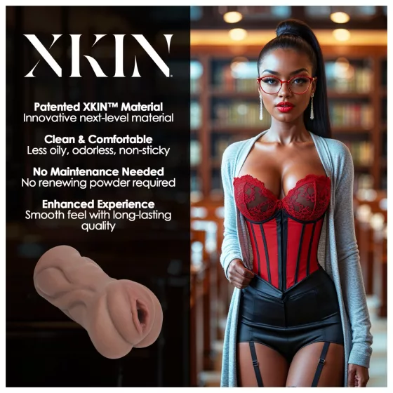 XKIN Librarian Paige - realistická umělá vagína masturbátor (přírodní)