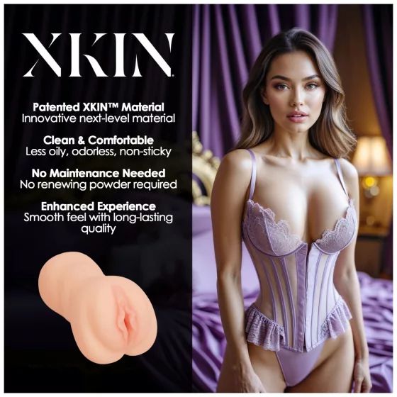 XKIN Sweet Delilah - realistická umělá vagína masturbátor (přírodní)