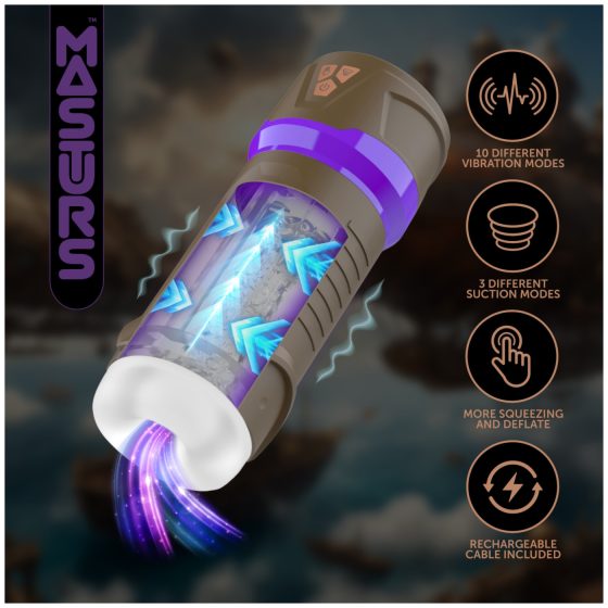 Masturs Misty - masturbátor sání masáž vibrace AR - fialový