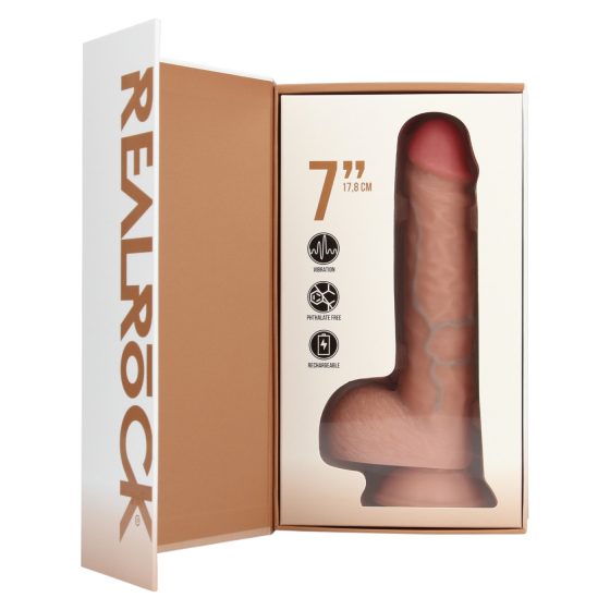 REALROCK - vibrátor s přísavkou - přírodní (18 cm)