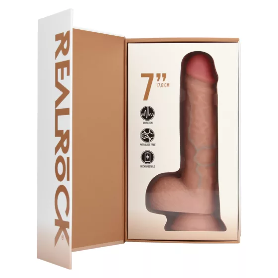 RealRock - vibrátor s přísavkou - realistický - tělová - 18 cm