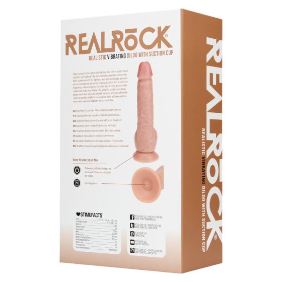 REALROCK - vibrátor s přísavkou - přírodní (18 cm)