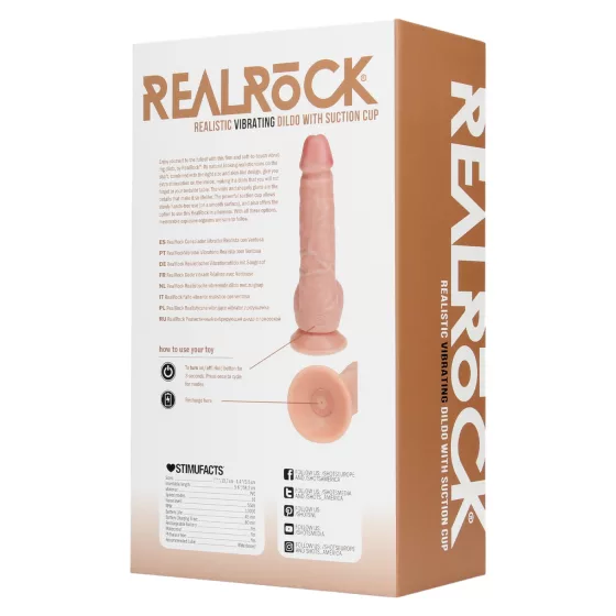 RealRock - vibrátor s přísavkou - realistický - tělová - 18 cm