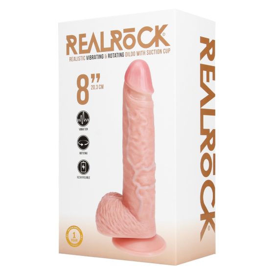 REALROCK - rotující vibrátor - přírodní (20,5 cm)