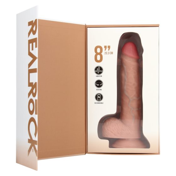 REALROCK - rotující vibrátor - přírodní (20,5 cm)