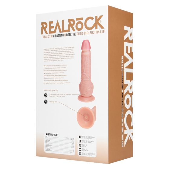 REALROCK - rotující vibrátor - přírodní (20,5 cm)