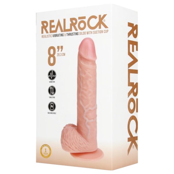 REALROCK - přísavný realistický vibrátor - přírodní (20,5 cm)