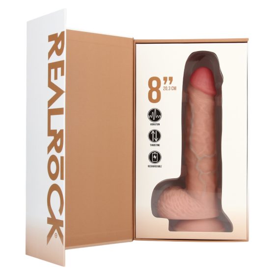 REALROCK - přísavný realistický vibrátor - přírodní (20,5 cm)
