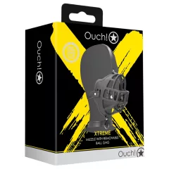 Ouch! - roubík s vestavěnými rozpěrkami úst - černý