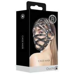 Ouch! - kožená ptačí maska (černá)