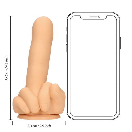 S-Line - dildo na střední prst (přirozená barva)