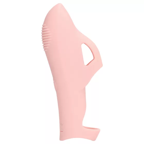 Loveline - prstový vibrátor s drážkami - růžový