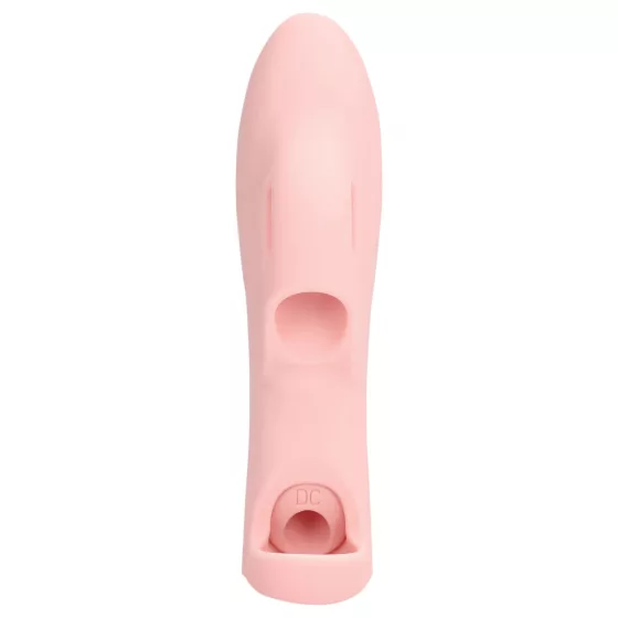 Loveline - prstový vibrátor s drážkami - růžový