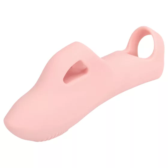 Loveline - prstový vibrátor s drážkami - růžový