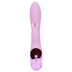   Loveline - akumulátorový, králičí vibrátor s klitorální raménkem (růžový)