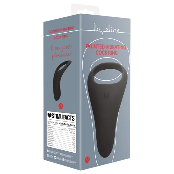 Loveline - dobíjecí, vibrační prodlužovací kroužek na penis a varlata (černý)
