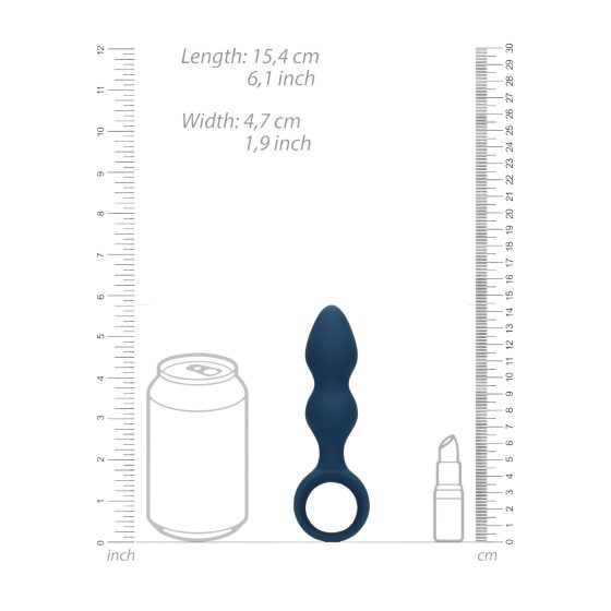 Loveline - kroužkový anální dildo - střední (modrá)