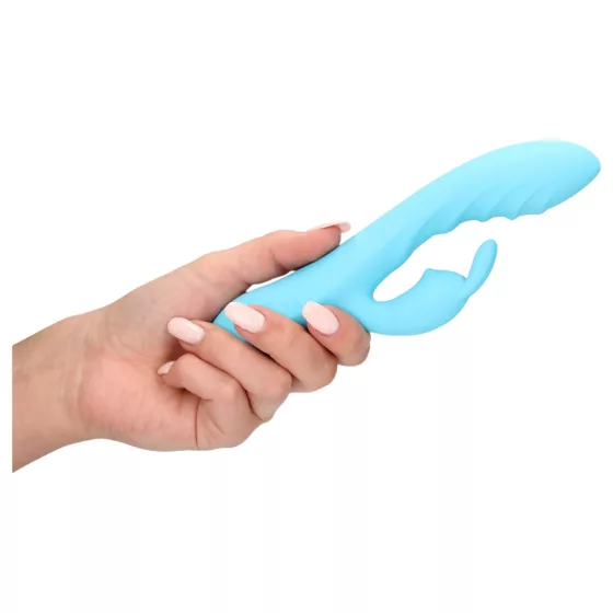 Loveline - vibrátor s králíčkovým stimulátorem klitorisu - vodotěsný - modrý