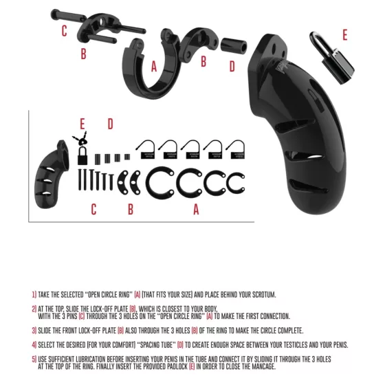 ManCage Model 06 - klec na penis pro muže (černá) - 14 cm