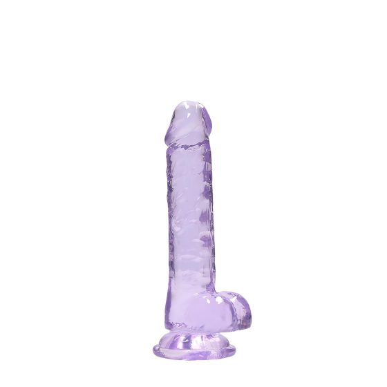REALROCK - průhledný realistický dildo - fialový (17 cm)
