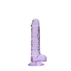 REALROCK - průhledný realistický dildo - fialový (17 cm)