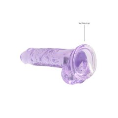 REALROCK - průsvitné realistické dildo - fialové (17cm)