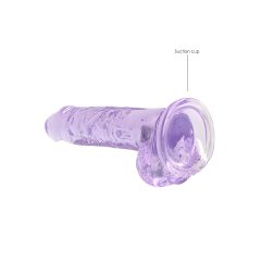 REALROCK - průhledný realistický dildo - fialový (17 cm)