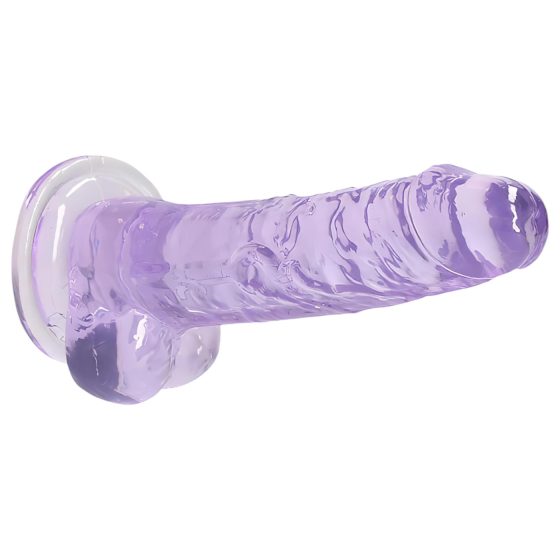REALROCK - průhledný realistický dildo - fialový (17 cm)