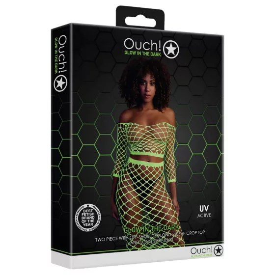 Ouch! - fosforeskující sukně a top - neon zelená