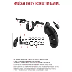 ManCage - Model 13 klec na penis (černá) - 6,5 cm