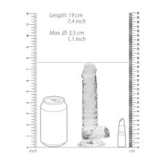   REALROCK - průsvitné realistické dildo - vodočisté (17cm)