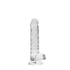   REALROCK - průhledné realistické dildo - průhledné (17 cm)
