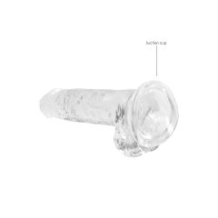   REALROCK - průhledné realistické dildo - průhledné (17 cm)