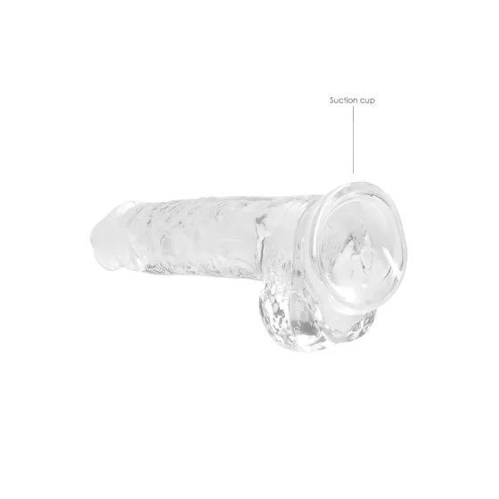 RealRock - realistický dildo - průhledné - 19 cm