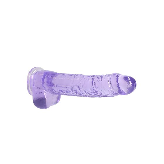 REALROCK - průhledné realistické dildo - fialové (22 cm)