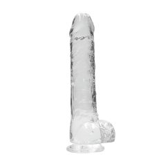   REALROCK - průhledné realistické dildo - průhledné (22 cm)