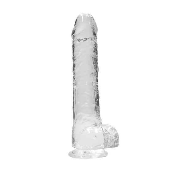 REALROCK - průhledné realistické dildo - průhledné (22 cm)