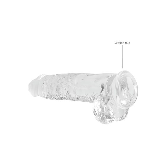 REALROCK - průhledné realistické dildo - průhledné (22 cm)
