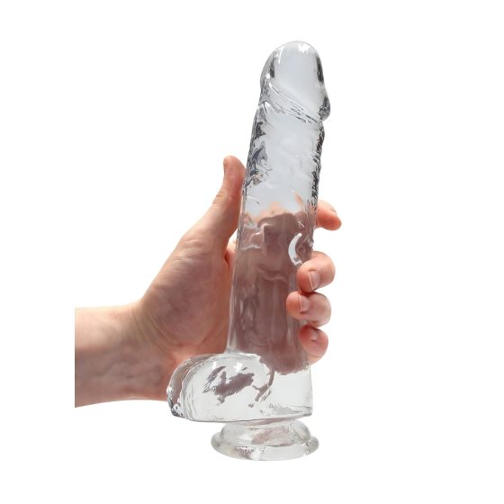 REALROCK - průhledné realistické dildo - průhledné (22 cm)