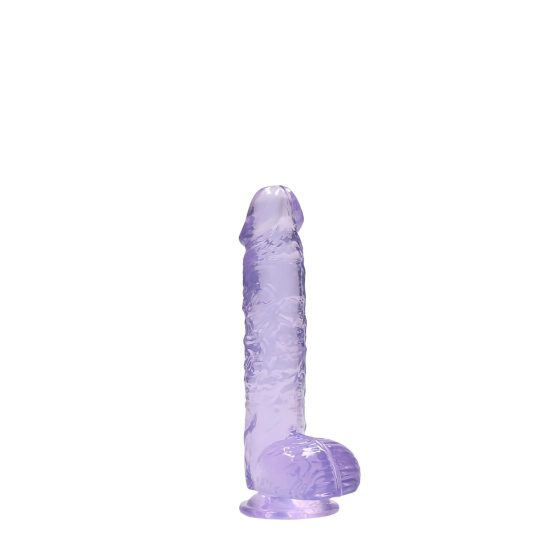 RealRock - realistické dildo - průhledné - fialové - 15 cm