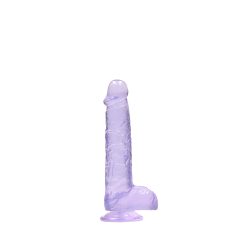REALROCK - průhledné realistické dildo - fialové (15 cm)