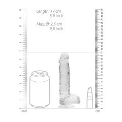 REALROCK - průsvitné realistické dildo - čiré (15 cm)