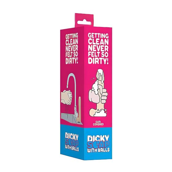 Dicky Cum - mýdlo ve tvaru penisu s varlaty - přírodní (250g)