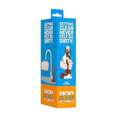   Dicky Cum - mýdlo ve tvaru penisu s varlaty - hnědé (250g)
