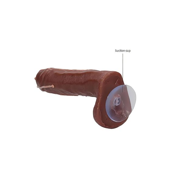 Dicky Cum - mýdlo ve tvaru penisu s varlaty - hnědé (250g)